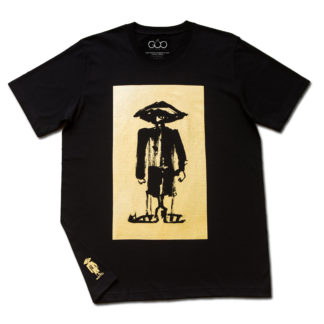Rebel from the Block Gold on Black Ultrafine T-Shirt