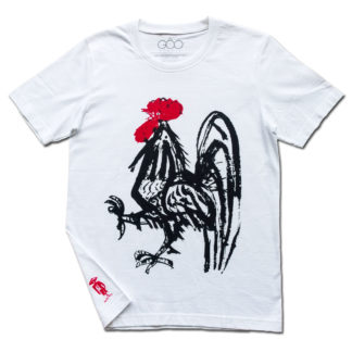 Rooster white ultrafine t-shirt
