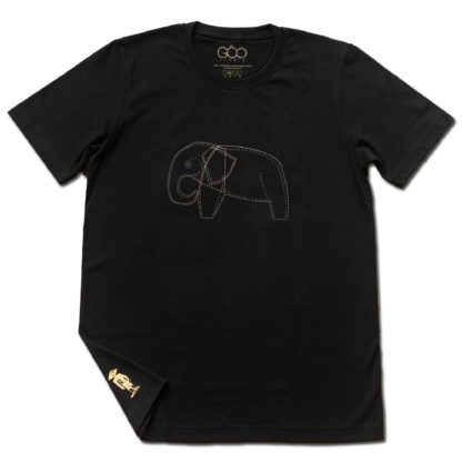 Phuc Tan Baby Elephant Gold on Black Ultrafine T-Shirt